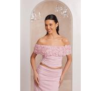 Quiz Pink Floral Mesh Top Pink 14