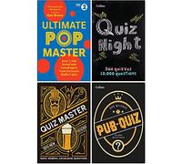 Quiz Puzzles 4 Books Collection Set Pack (Ultimate PopMaster, Collins Quiz Night, Collins Quiz Master & Collins Pub Quiz)