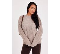 Quiz Women's Stone Embossed Flower Jumper | Size: Medium Quiz Stone M