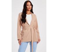 Quiz Women's Stone Tie Waist Blazer | Size: 6 Quiz Stone 6