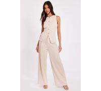 Quiz Stone Wide Leg Trousers Stone 16