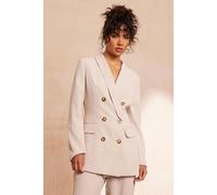 Quiz Women's Tailored Blazer in Stone | Size: 10 Quiz Stone 10