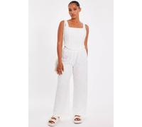 Quiz White Petite Embroidered Trousers White 8