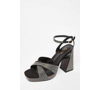 Quiz Women's Black Diamante Platform Heels | Size: 6 Quiz Black 6