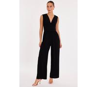 Quiz Women's Black Ruched Wide Leg Jumpsuit | Size: 14 Quiz Black 14