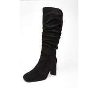 Quiz Women's Black Wide Fit Faux Suede Heeled Boot | Size: 3 Quiz Black 3