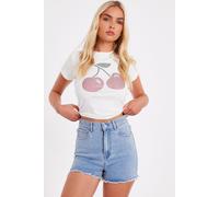 Quiz Women's Blue Denim Embellished Shorts | Size: 10 Quiz Blue 10