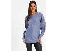 Quiz Women's Blue Diamante Sleeve Jumper | Size: XL Quiz Blue XL