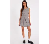 Quiz Women's Brown Checked Waistcoat | Size: 10 Quiz Brown 10