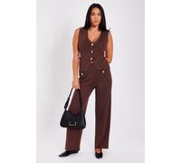 Quiz Women's Brown Knitted Trousers | Size: Small Quiz Brown S