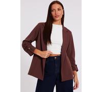 Quiz Women's Brown Ruched Sleeve Blazer | Size: 12 Quiz Brown 12