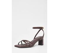 Quiz Women's Brown Wide Fit Strappy Block Heels | Size: 7 Quiz Brown 7