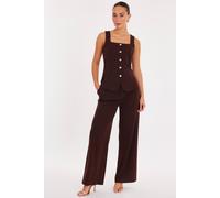 Quiz Brown Wide Leg Trousers Brown 8