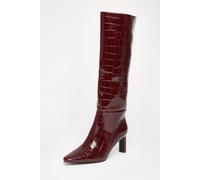 Quiz Women's Burgundy Croc Knee High Boots | Size: 7 Quiz Burgundy 7