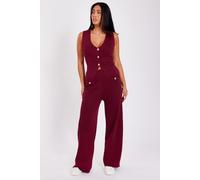 Quiz Women's Burgundy Knitted Trousers | Size: Small Quiz Burgundy S