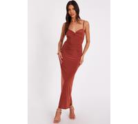 Quiz Women's Burnt Orange Knot Detail Midi Dress | Size: 12 Quiz Burnt Orange 12