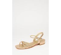 Quiz Women's Gold Diamante Flat Sandals | Size: 4 Quiz Gold 4