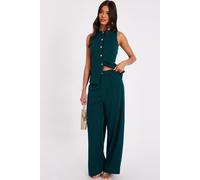 Quiz Women's Green Wide Leg Trousers | Size: 8 Quiz Green 8