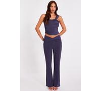 Quiz Women's Grey Ruched Flared Trousers | Size: 6 Quiz Grey 6