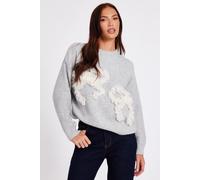 Quiz Women's Grey Ruffle Bow Jumper | Size: Small Quiz Grey S