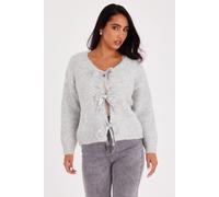 Quiz Women's Grey Sequin Bow Jumper | Size: Small Quiz Grey S