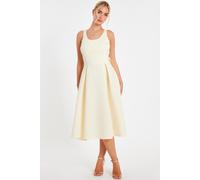 Quiz Women's Lemon Bow Back Midi Dress | Size: 14 Quiz Lemon 14