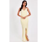 Quiz Women's Lemon Petite Diamante Strap Maxi Dress | Size: 14 Quiz Lemon 14