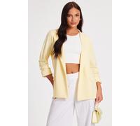 Quiz Women's Lemon Ruched Sleeve Blazer | Size: 10 Quiz Lemon 10
