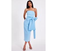 Quiz Women's Light Blue Strapless Bow Midaxi Dress | Size: 12 Quiz Light Blue 12