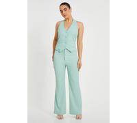 Quiz Women's Mint Petite Flared Tailored Trousers | Size: 16 Quiz Mint 16