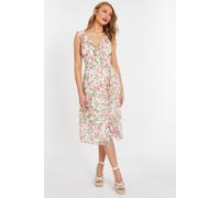 Quiz Women's Multi Chiffon Floral Ruffle Wrap Midi Dress | Size: 18 Quiz Multicolor 18
