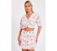 Quiz Women's Multi Floral Lace Crop Top | Size: 16 Quiz Multicolor 16