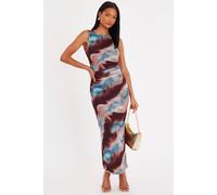 Quiz Women's Multi Mesh Printed Midaxi Dress | Size: 8 Quiz Multicolor 8