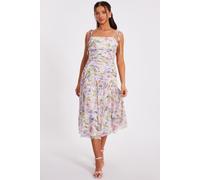 Quiz Women's Multi Petite Chiffon Floral Midi Dress | Size: 10 Quiz Multicolor 10