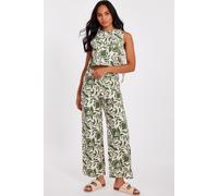 Quiz Women's Multi Tropical Print Trousers | Size: 8 Quiz Multicolor 8