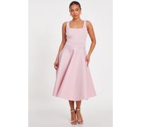 Pale Pink Petite A-Line Midi Dress Quiz Pale Pink 10