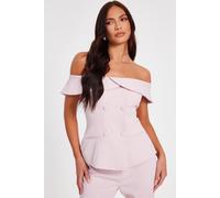 Quiz Women's Pale Pink Tailored Trousers | Size: 6 Quiz Pale Pink 6