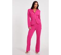Quiz Women's Pink Flared Tailored Trousers | Size: 10 Quiz Pink 10