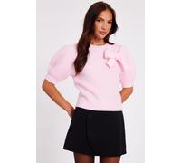 Quiz Women's Pink Puff Sleeve Knit Jumper | Size: Small Quiz Pink S