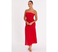 Quiz Women's Red Petite Mesh Bandeau Midaxi Dress | Size: 16 Quiz Red 16