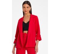 Quiz Women's Red Ruched Sleeve Blazer | Size: 12 Quiz Red 12