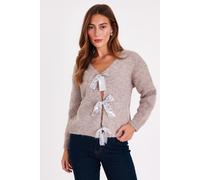 Quiz Women's Stone Sequin Bow Jumper | Size: Large Quiz Stone L