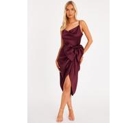 Quiz Women's Wine Bow Front Midi Dress | Size: 18 Quiz Wine 18