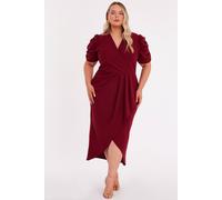 Quiz Women's Wine Curve Wrap Midi Dress | Size: 18 Quiz Wine 18