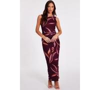 Quiz Women's Wine Floral Midaxi Dress | Size: 6 Quiz Wine 6