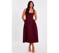 Quiz Women's Wine Gathered Side Midi Dress | Size: 8 Quiz Wine 8