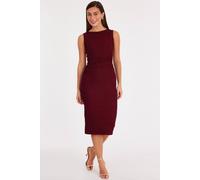 Quiz Women's Wine Lace Ruched Midaxi Dress | Size: 8 Quiz Wine 8
