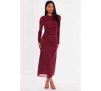 Quiz Women's Wine Mesh Diamante Midaxi Dress | Size: 14 Quiz Wine 14