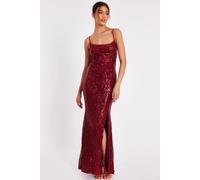 Quiz Women's Wine Sequin Bow Back Maxi Dress | Size: 16 Quiz Wine 16