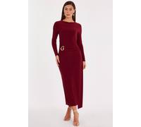 Quiz Women's Wine Wrap Buckle Midaxi Dress | Size: 16 Quiz Wine 16
